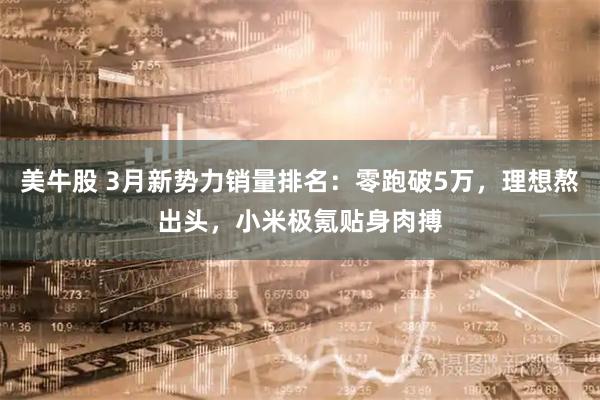 美牛股 3月新势力销量排名：零跑破5万，理想熬出头，小米极氪贴身肉搏